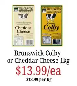 Farmer Jack's Brunswick Colby or Cheddar Cheese offer