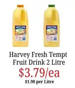 Farmer Jack's Harvey Fresh Tempt Fruit Drink offer