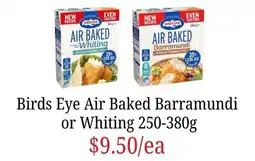 Farmer Jack's Birds eye air baked barramundi or whiting offer