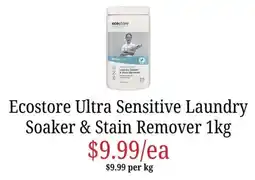 Farmer Jack's Ecostore ultra sensitive laundry soaker & stain remover offer