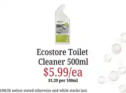 Farmer Jack's Ecostore toilet cleaner offer