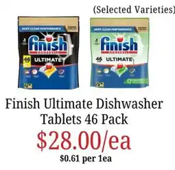 Farmer Jack's Finish Ultimate Dishwasher Tablets offer