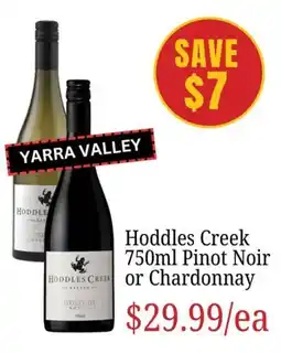 Farmer Jack's Hoddles Creek Pinot Noir or Chardonnay offer