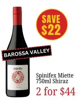 Farmer Jack's Spinifex Miette Shiraz offer