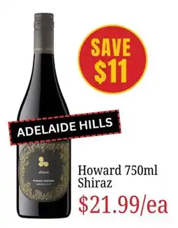 Farmer Jack's Howard Shiraz offer