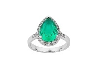 Bevilles Jewellery Sterling Silver & Green Cubic Zirconia Ring offer