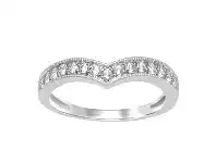 Bevilles Jewellery Chevron Eternity Ring with 1/4ct of Diamonds in 18ct White Gold offer