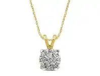 Bevilles Jewellery Martina Necklace with 0.10ct of Diamonds in 9ct Yellow Gold offer