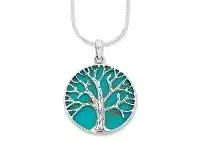 Bevilles Jewellery Sterling Silver Turquoise Tree of Life Necklace offer