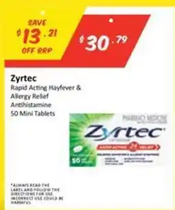 Chemist Outlet Zyrtec Rapid Acting Hayfever & Allergy Relief Antihistamine offer
