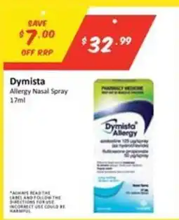 Chemist Outlet Dymista Allergy Nasal Spray offer