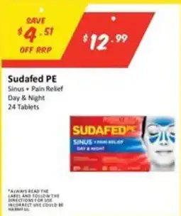 Chemist Outlet Sudafed PE Sinus + Pain Relief Day & Night offer