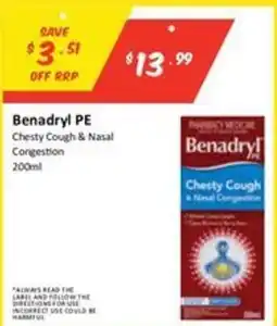 Chemist Outlet Benadryl PE Chesty Cough & Nasal Congestion offer