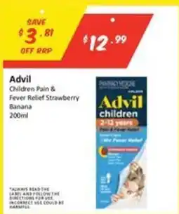 Chemist Outlet Advil Children Pain & Fever Relief Strawberry Banana offer