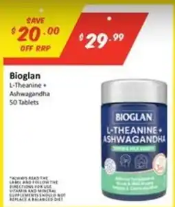 Chemist Outlet Bioglan L-Theanine + Ashwagandha offer