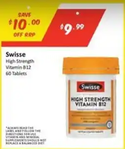 Chemist Outlet Swisse High Strength Vitamin B12 offer