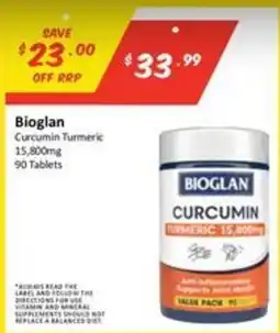 Chemist Outlet Bioglan Curcumin Turmeric offer