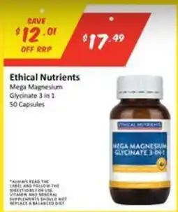 Chemist Outlet Ethical Nutrients Mega Magnesium Glycinate 3 in 1 offer