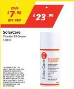 Chemist Outlet SolarCare Vitamin B3 Cream offer