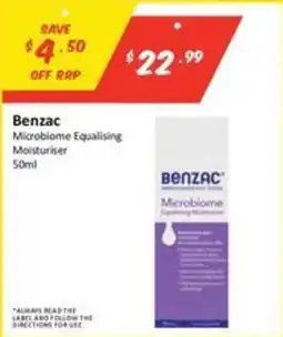 Chemist Outlet Benzac Microbiome Equalising Moisturiser offer