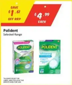 Chemist Outlet Polident Selected Range offer