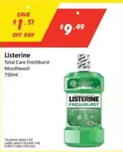 Chemist Outlet Listerine Total Care Freshburst Mouthwash offer
