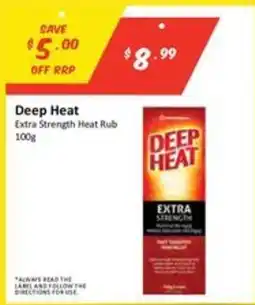 Chemist Outlet Deep Heat Extra Strength Heat Rub offer