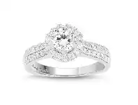 Bevilles Jewellery Love by Michelle Beville Halo Solitaire Ring with 1.00ct of Diamonds in 18ct White Gold offer