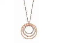 Bevilles Jewellery Rose Stainless Steel Love Life Laughter Open Circle Necklace offer