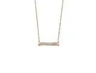Bevilles Jewellery 9ct Rose Gold Silver Infused Crystal Bar Necklace offer