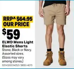 Mitre 10 ELWD Mens Light Elastic Shorts offer