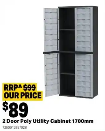 2 Door Poly Utility Cabinet 1700mm