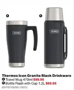 Mitre 10 Thermos Icon Granite Black Drinkware offer