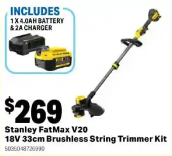 Stanley FatMax V20 18V 33cm Brushless String Trimmer Kit