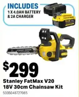 Mitre 10 Stanley FatMax V20 18V 30cm Chainsaw Kit offer