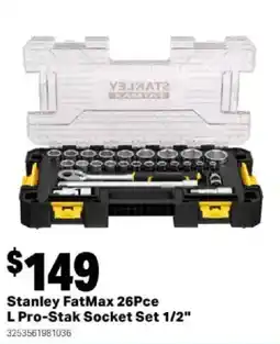 Mitre 10 Stanley FatMax 26Pce L Pro-Stak Socket Set 1/2" offer