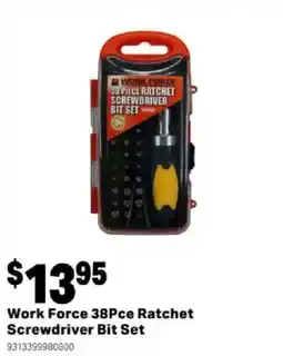 Mitre 10 Work Force 38Pce Ratchet Screwdriver Bit Set offer