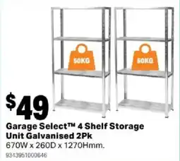 Mitre 10 Garage Select 4 Shelf Storage Unit Galvanised offer