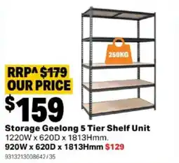 Mitre 10 Storage Geelong 5 Tier Shelf Unit offer