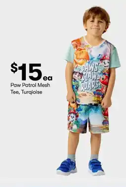 BIG W Paw patrol mesh tee, turquoise offer