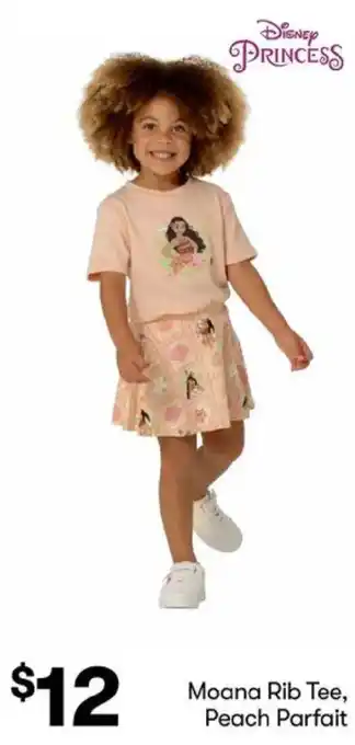 Disney Princess Moana Rib Tee, Peach Parfait