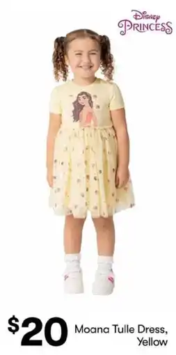 BIG W Disney Princess Moana Tulle Dress, Yellow offer