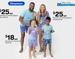 BIG W Monsters Inc Family Pyjama offer