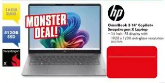 The Good Guys hp OmniBook 3 14" Copilot+ Snapdragon X Laptop offer