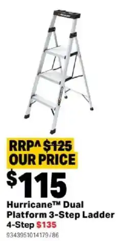 Mitre 10 HurricaneTM Dual Platform 3-Step Ladder offer