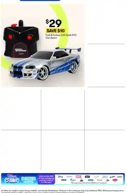 BIG W Fast & Furious 1:24 Scale R/C Car Assort offer