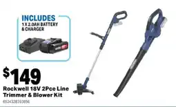 Mitre 10 Rockwell 18V 2Pce Line Trimmer & Blower Kit offer