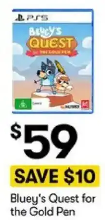 BIG W Bluie's Quest for the Gold Pen offer