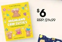 BIG W Cutia Colouring Highland Cow Cuties Cosy Colouring Book offer