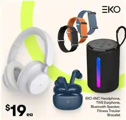 BIG W EKO ANC Headphone, TWS Earphone, Bluetooth Speaker, Fitness Tracker Bracelet offer